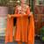 Orange color chanderi fabric beautiful and ethnic readymade kurta set