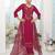 Pink color ethnic and beautiful viscose silk fabric designer embroidered suit