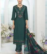 Rama color ethnic and beautiful viscose silk fabric designer embroidered suit