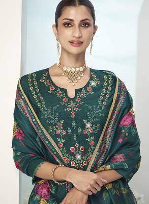 Rama color ethnic and beautiful viscose silk fabric designer embroidered suit 2