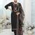 Black color ethnic and beautiful viscose silk fabric designer embroidered suit