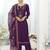 Purple color ethnic and beautiful viscose silk fabric designer embroidered suit