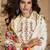 Cream color viscose silk fabric designer embroidered ceremonial salwar kameez