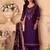 Lavender color viscose silk fabric designer embroidered ceremonial salwar kameez