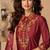 Maroon color viscose silk fabric designer embroidered ceremonial salwar kameez
