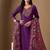 Purple color roman silk fabric bollywood style ceremonial wear salwar kameez