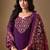 Purple color roman silk fabric bollywood style ceremonial wear salwar kameez