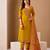 Mustard color roman silk fabric bollywood style ceremonial wear salwar kameez