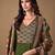 Mahendi color roman silk fabric bollywood style ceremonial wear salwar kameez