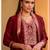 Maroon color vichitra silk fabric heavy embroidered readymade suit