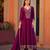 Pink color vichitra silk fabric heavy embroidered readymade suit