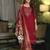 Maroon color viscose fabric woven designer readymade suit with hand work