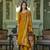 Mustard color viscose fabric woven designer readymade suit with hand work