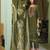 Green color viscose fabric woven designer readymade suit with hand work