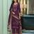 Purple color viscose fabric woven designer readymade suit with hand work
