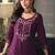 Purple color viscose fabric woven designer readymade suit with hand work