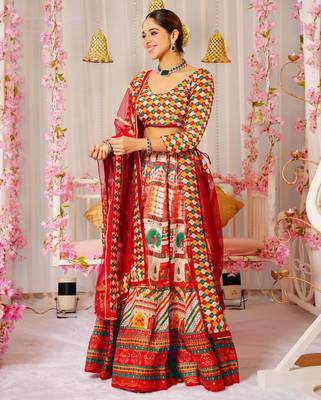 Multicolor Ethnic And Graceful Ceremonial Wear Printed Lehenga 3