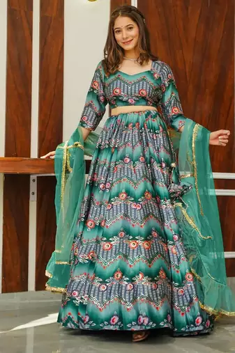 Multicolor And Graceful Ceremonial Wear Designer Printed Lehenga