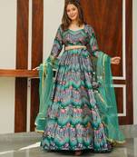 Multicolor And Graceful Ceremonial Wear Designer Printed Lehenga