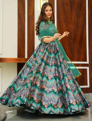 Multicolor And Graceful Ceremonial Wear Printed Lehenga 2