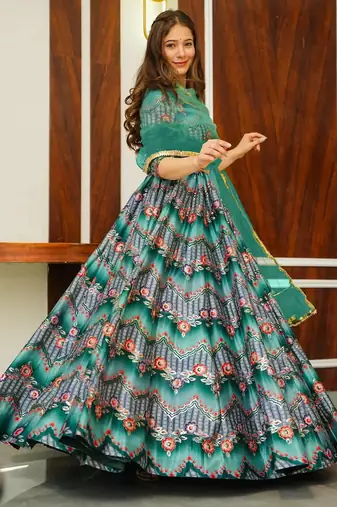 Multicolor And Graceful Ceremonial Wear Printed Lehenga