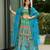 Sea Green Color Ethnic And Graceful Ceremonial Wear Designer Printed Lehenga