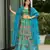 Sea Green Color Ethnic And Graceful Ceremonial Wear Printed Lehenga