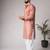 Rust color blended linen fabric designer printed festive wear men's kurta payjama