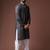 Black color blended linen fabric designer printed festive wear men's kurta payjama