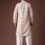 White color blended linen fabric designer printed festive wear men's kurta payjama
