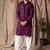 Wine color beautiful thread embroidery work rayon fabric ceremonial men's kurta payjama