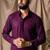 Wine color beautiful thread embroidery work rayon fabric ceremonial men's kurta payjama