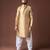 Golden color jacquard designer ethnic men's kurta payjama for festive looks