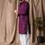 Wine color beautiful thread embroidery work rayon fabric ceremonial men's kurta payjama