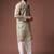 Mehandi green color blended linen fabric designer printed festive wear men's kurta payjama