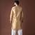 Golden color jacquard designer ethnic men's kurta payjama for festive looks