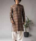 Multicolor modal silk fabric ceremonial kurta payjama for men's