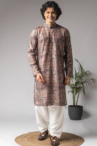 Multi color color viscose fabric designer ceremonial kurta payjama for men's