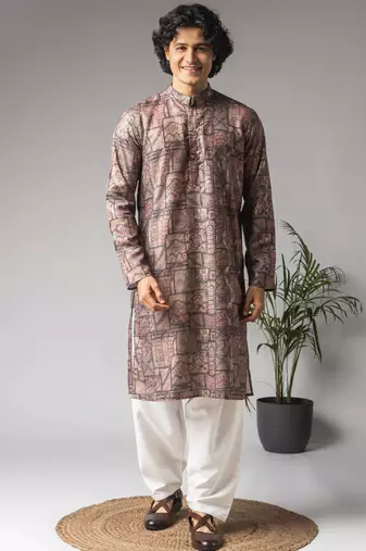 Multi color color viscose fabric designer ceremonial kurta payjama for men's