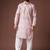Pink color blended linen designer printed stylish kurta payjama for mens'