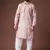 Pink color blended linen printed stylish kurta payjama for mens'
