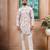 Cream color beautiful blended cotton fabric ceremonial kurta pjyama
