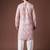 Pink color blended linen designer printed stylish kurta payjama for mens'