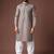 Black color blended linen designer printed stylish kurta payjama for mens'
