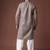 Black color blended linen designer printed stylish kurta payjama for mens'
