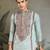 Sky blue color viscose silk fabric designer embroidered kurta for mens