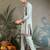 Sky blue color viscose silk fabric designer embroidered kurta for mens