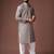 Black color blended linen designer printed stylish kurta payjama for mens'