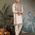 Ivory color viscose silk fabric designer embroidered kurta for mens