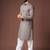 Black color blended linen designer printed stylish kurta payjama for mens'